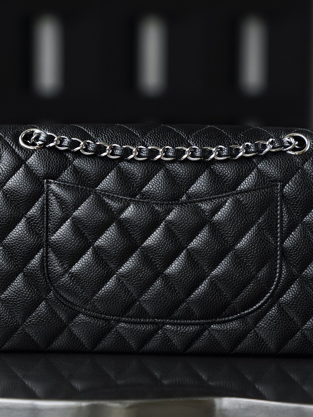 顶规 Chanel 香奈儿 Classic Flap CF 头层皮 手提袋 斜挎包 包包  黑银 A01112-Y01588-C3906