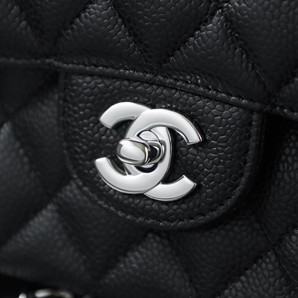 顶规 Chanel 香奈儿 Classic Flap CF 头层皮 手提袋 斜挎包 包包  黑银 A01112-Y01588-C3906