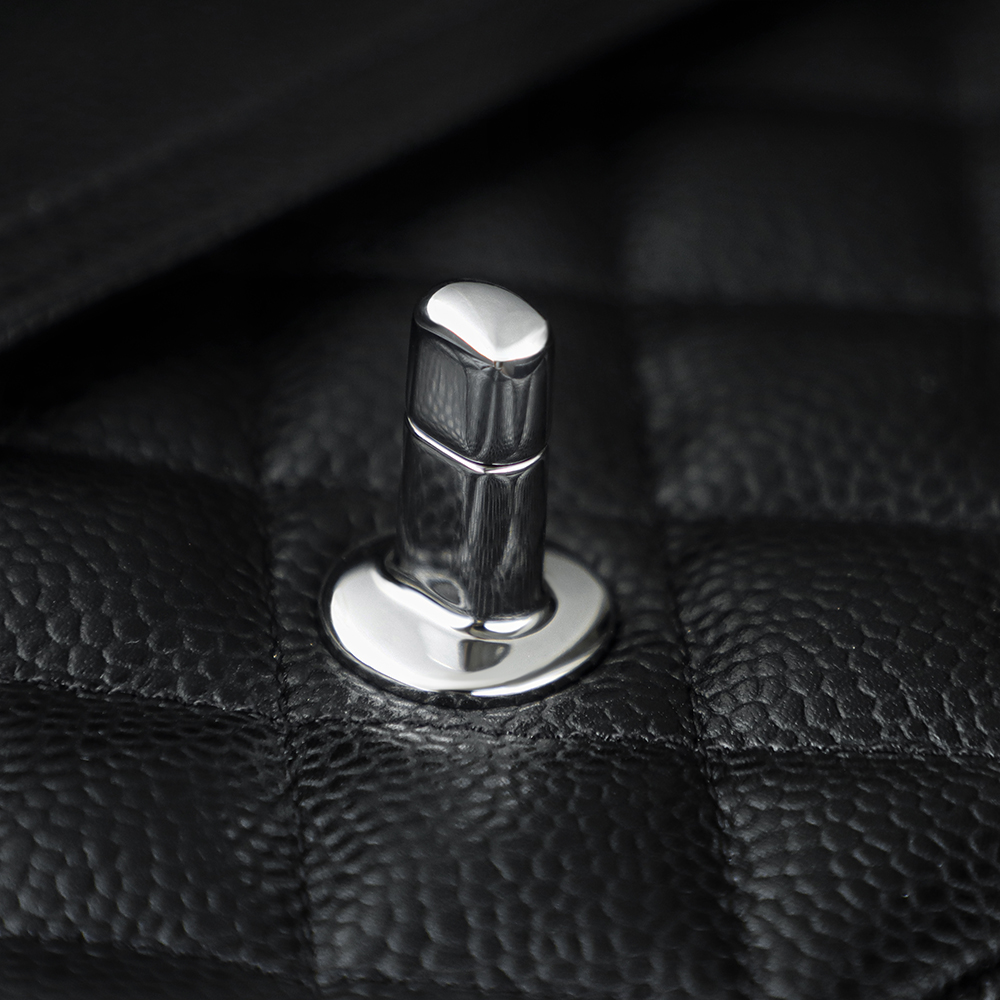 顶规 Chanel 香奈儿 Classic Flap CF 头层皮 手提袋 斜挎包 包包  黑银 A01112-Y01588-C3906