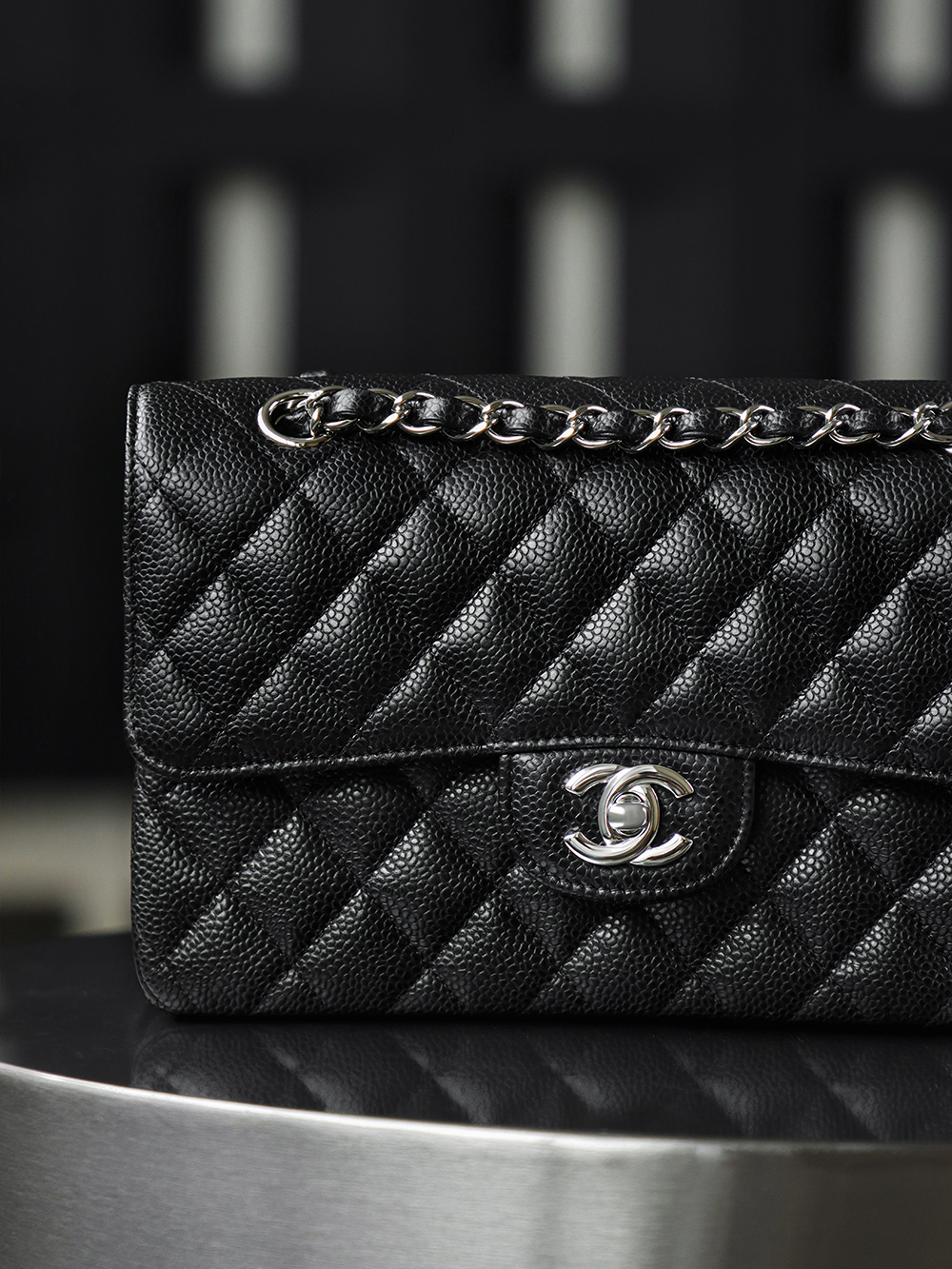 顶规 Chanel 香奈儿 Classic Flap CF 头层皮 手提袋 斜挎包 包包  小号 黑金 A01113-Y01588-C3906