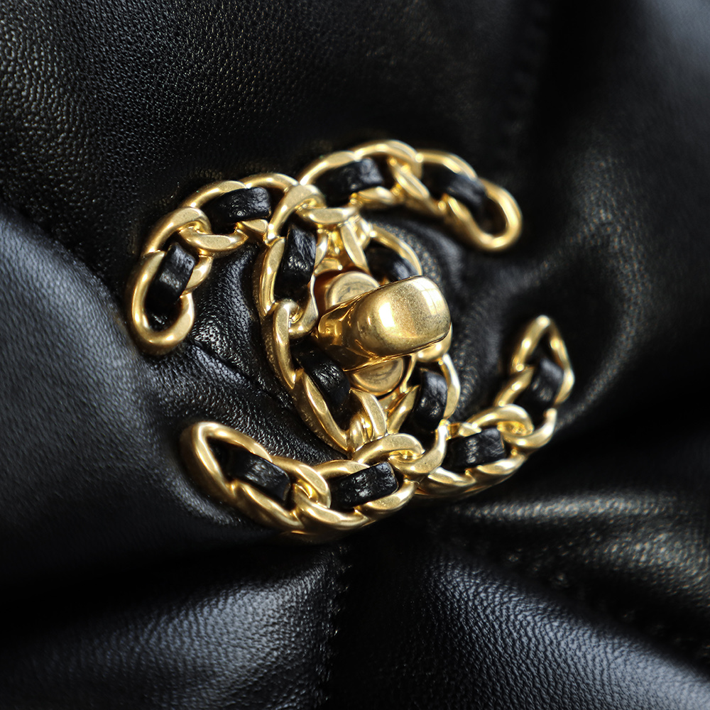顶规 Chanel 香奈儿 19 Bag 头层皮 手提袋 斜挎包 包包  中号 黑金 AS1161-B02875-94305