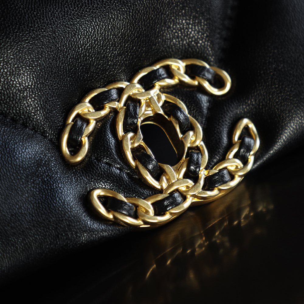 顶规 Chanel 香奈儿 19 Bag 头层皮 手提袋 斜挎包 包包  中号 黑金 AS1161-B02875-94305