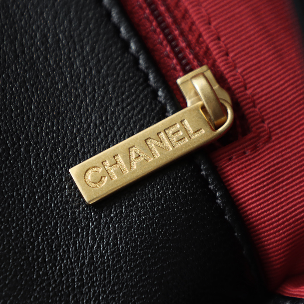 顶规 Chanel 香奈儿 19 Bag 头层皮 手提袋 斜挎包 包包  小号 黑金色 AS1160-B03215-94305