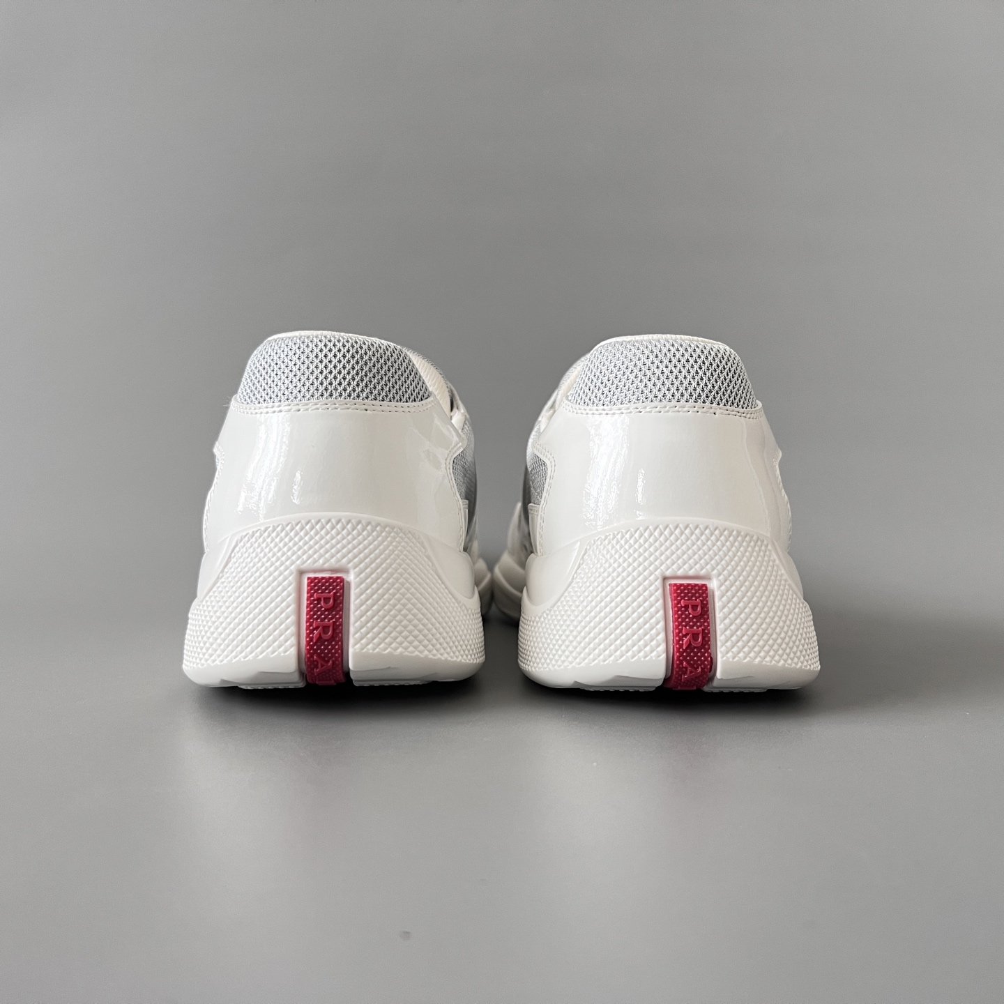 Prada 普拉达 America's Cup  系列 皮革 和织物面料 运动鞋 男士 白色B5 4E3400_6GW_F0J36