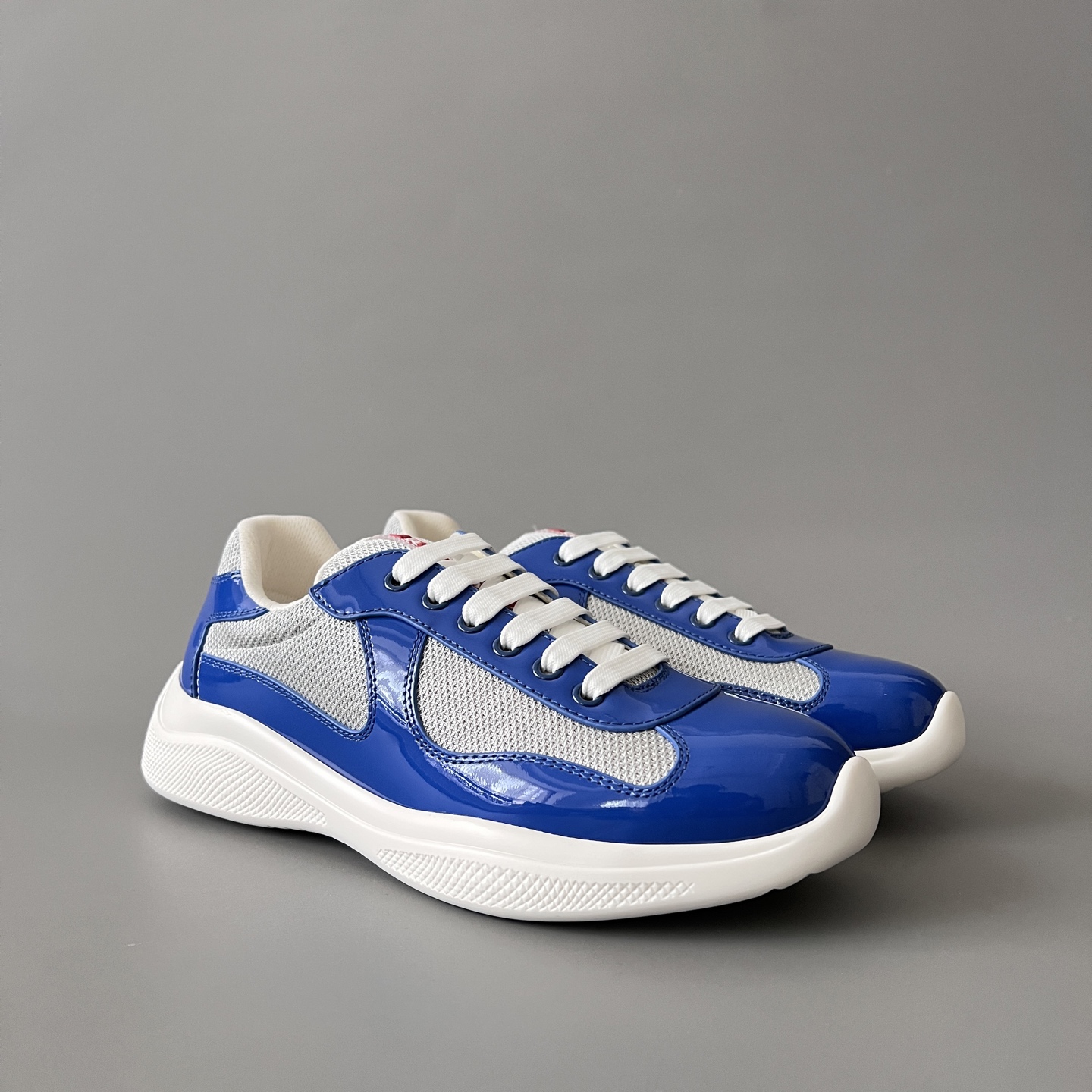 Prada 普拉达 America's Cup  系列 皮革 和织物面料 运动鞋 男士 蓝色B5 4E3400_ASZ_F0J3X_F_G000