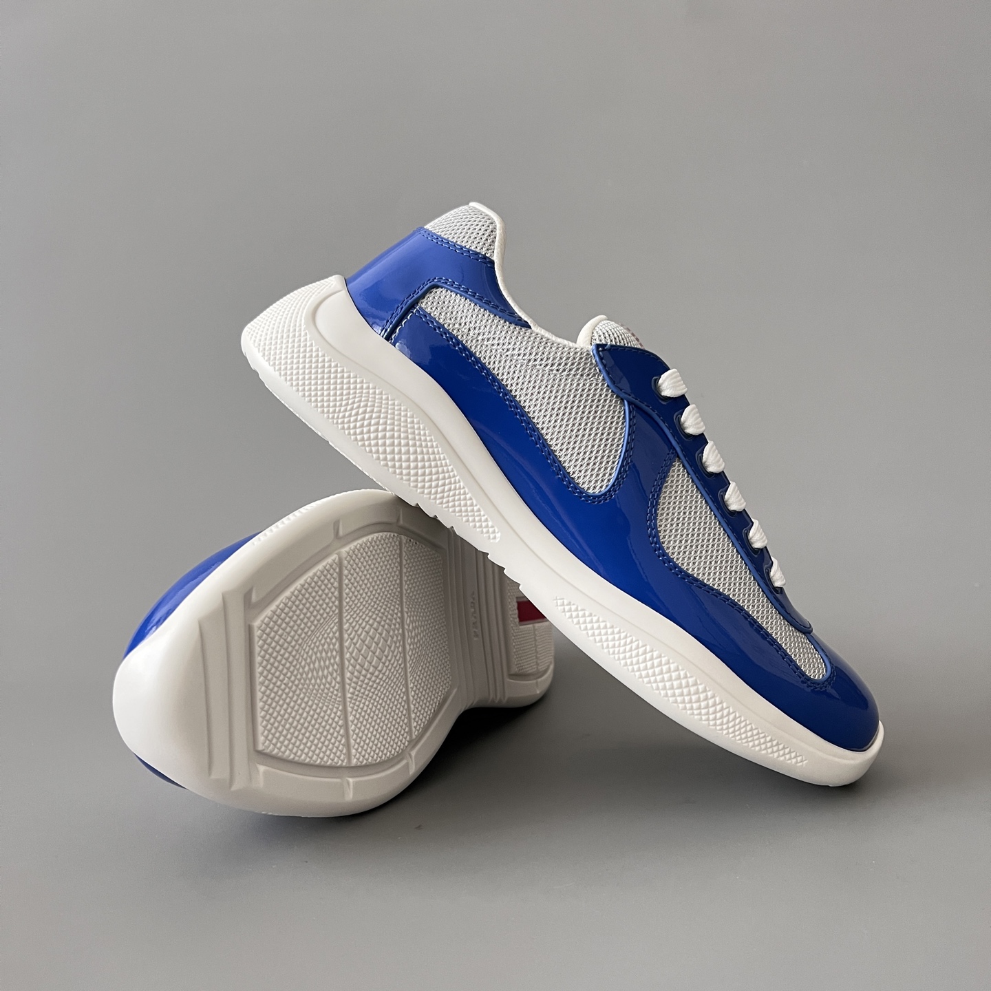 Prada 普拉达 America's Cup  系列 皮革 和织物面料 运动鞋 男士 蓝色B5 4E3400_ASZ_F0J3X_F_G000