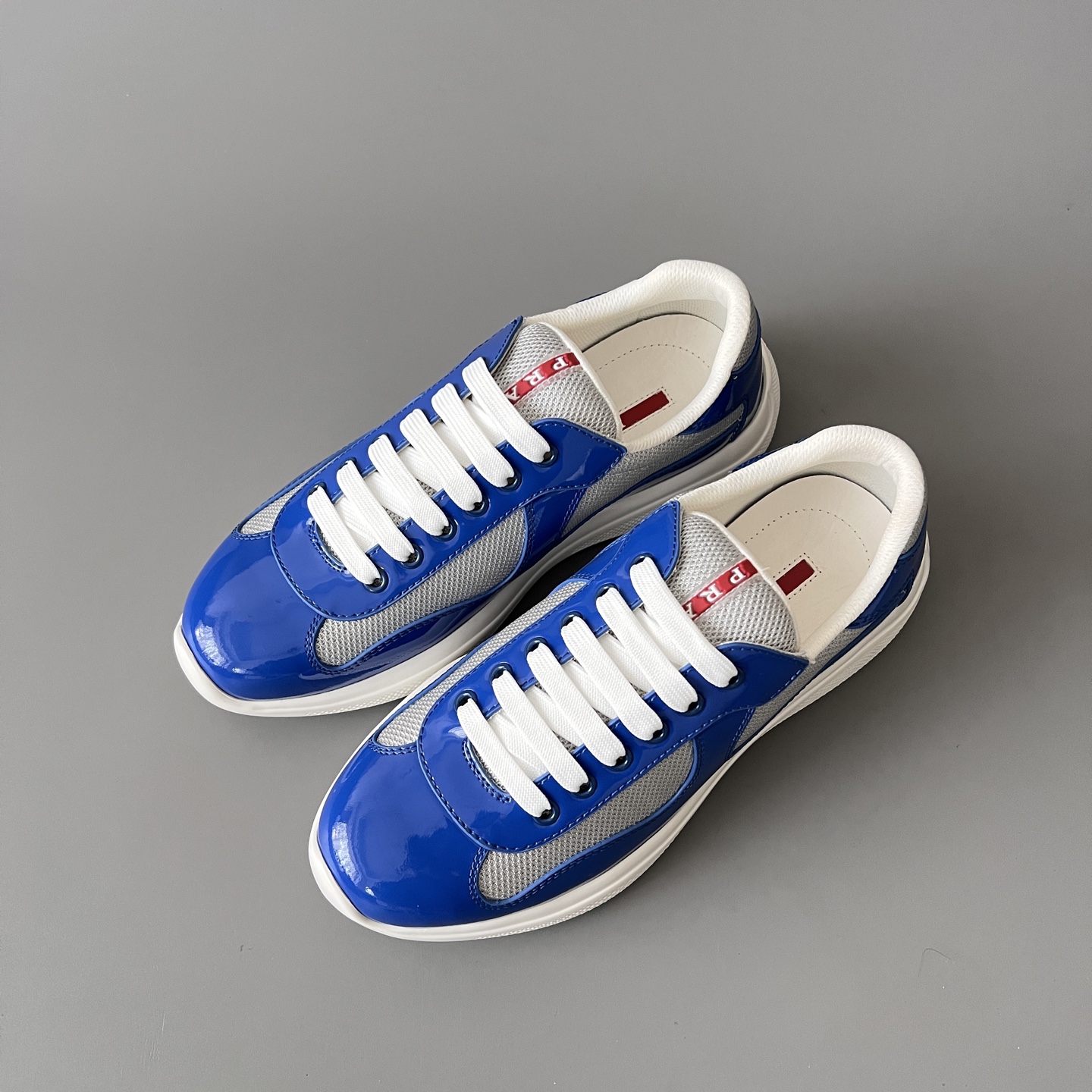 Prada 普拉达 America's Cup  系列 皮革 和织物面料 运动鞋 男士 蓝色B5 4E3400_ASZ_F0J3X_F_G000