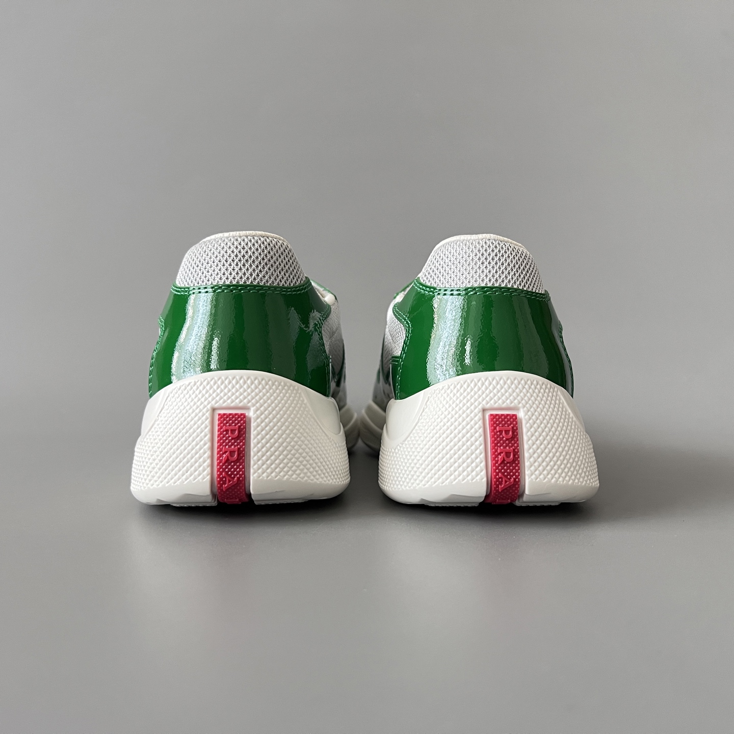 Prada 普拉达 America's Cup  系列 皮革 和织物面料 运动鞋 男士 绿色B5 4E3400_ASZ_F0J8D