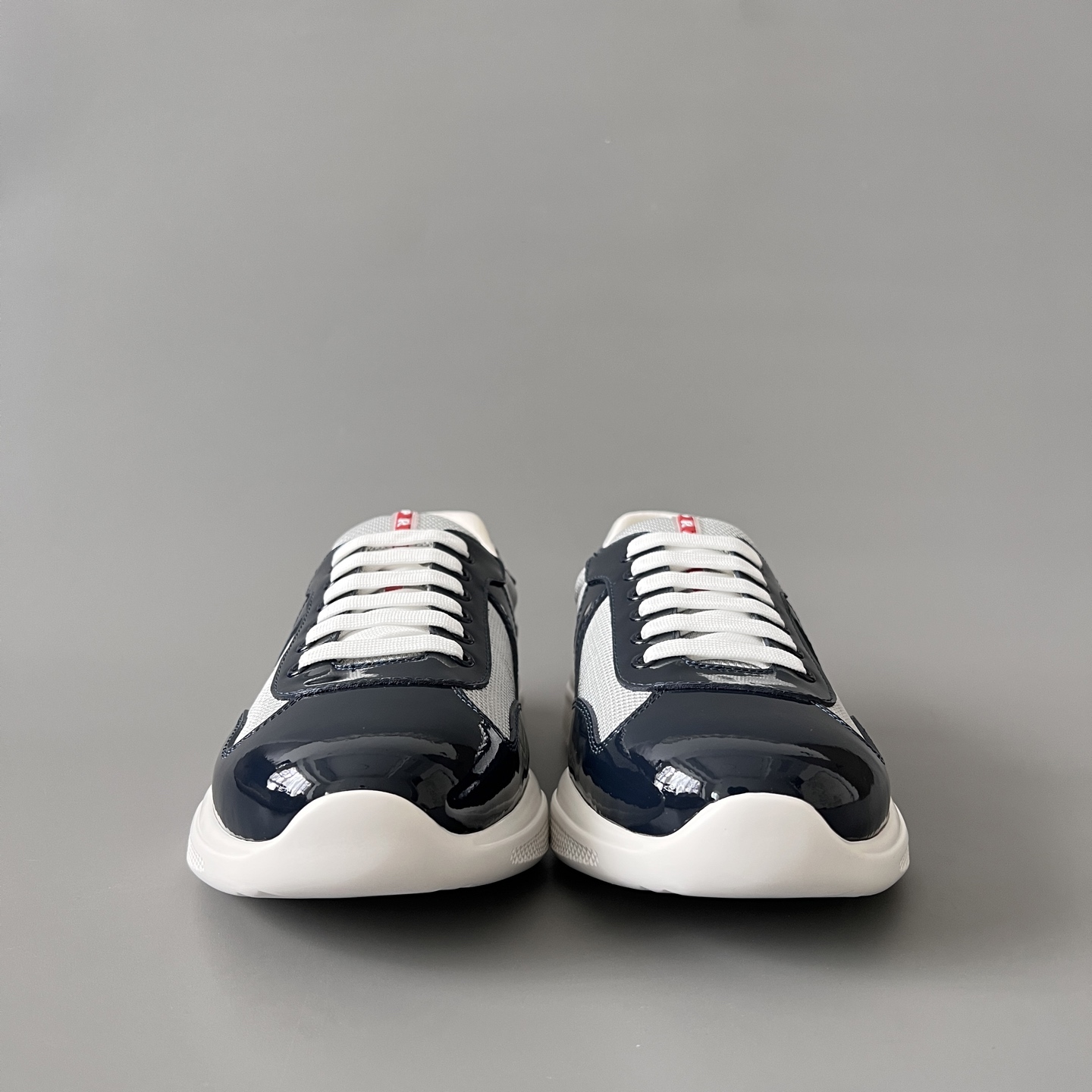 Prada 普拉达 America's Cup  系列 皮革 和织物面料 运动鞋 男士 灰蓝色B5 4E3400_ASZ_F0FJT