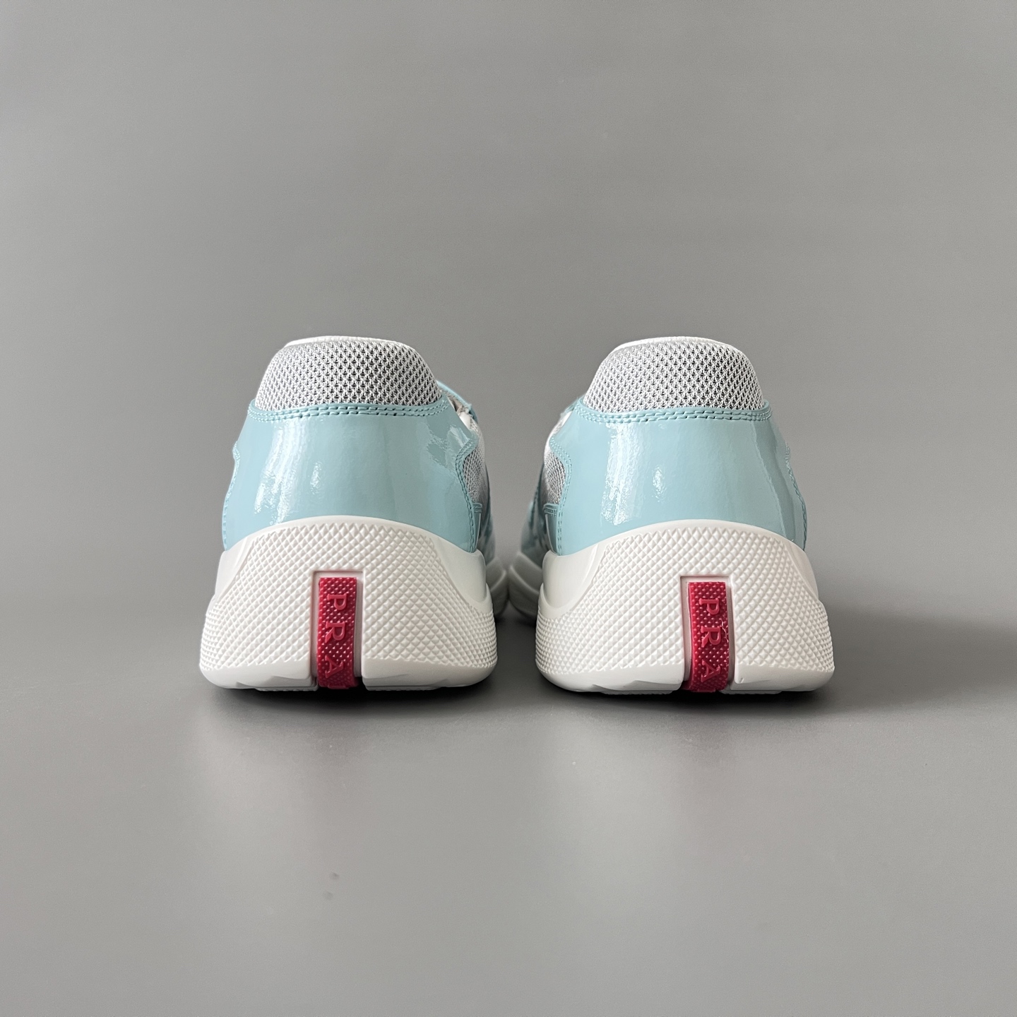 Prada 普拉达 America's Cup  系列 皮革 和织物面料 运动鞋 男士 蒂芙尼色B5 4E3400_3AMS_F0I5W