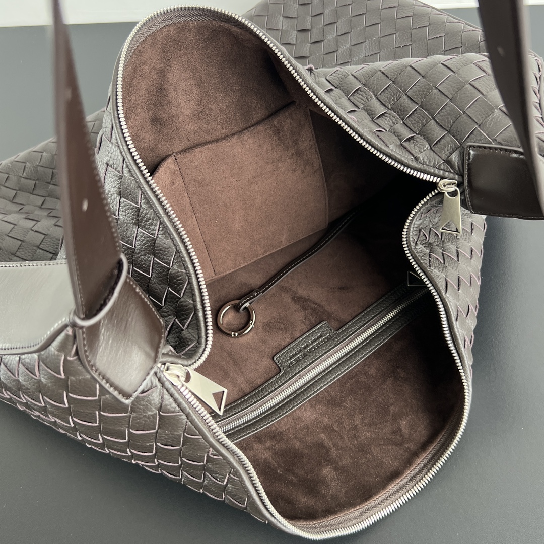 大号 BV 葆蝶家  Hobo Intrecciato 编织设计 购物袋 流浪手提袋 斜款包 男款  鹿皮  深棕色806976 