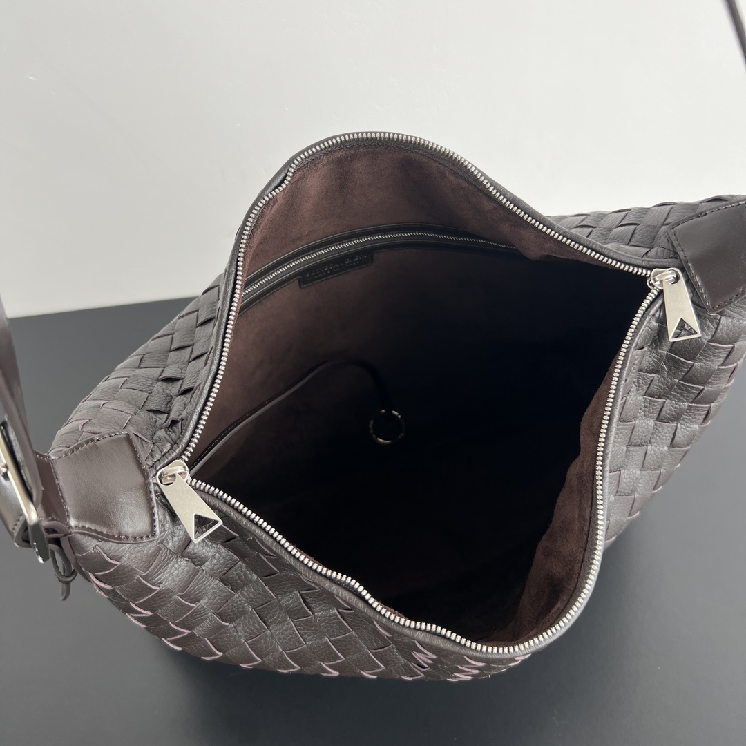 中号 BV 葆蝶家  Hobo Intrecciato 编织设计 购物袋 流浪手提袋 斜款包 男款  鹿皮  棕色 806974