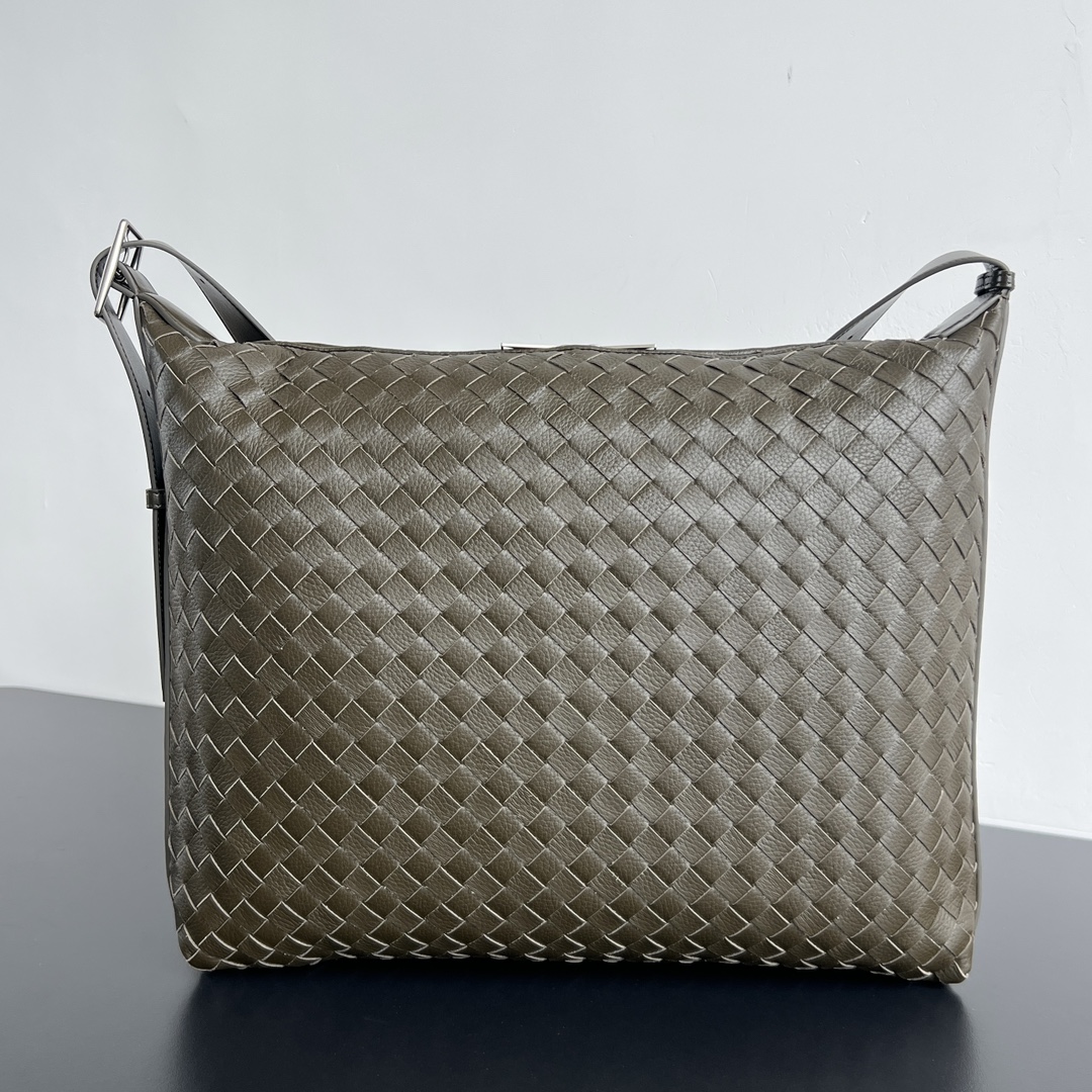 中号 BV 葆蝶家  Hobo Intrecciato 编织设计 购物袋 流浪手提袋 斜款包 男款  鹿皮  深卡其色 806974