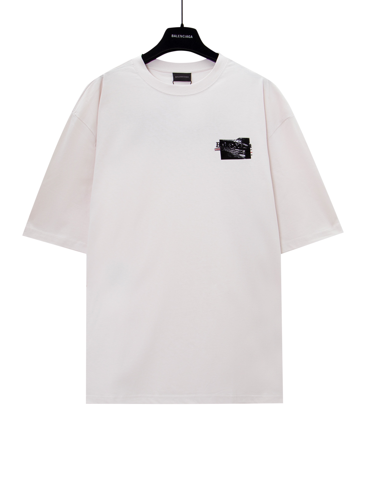  Balenciaga 巴黎世家 胶带可乐刺绣 短袖 T恤 圆领 夏季 白色 A0 