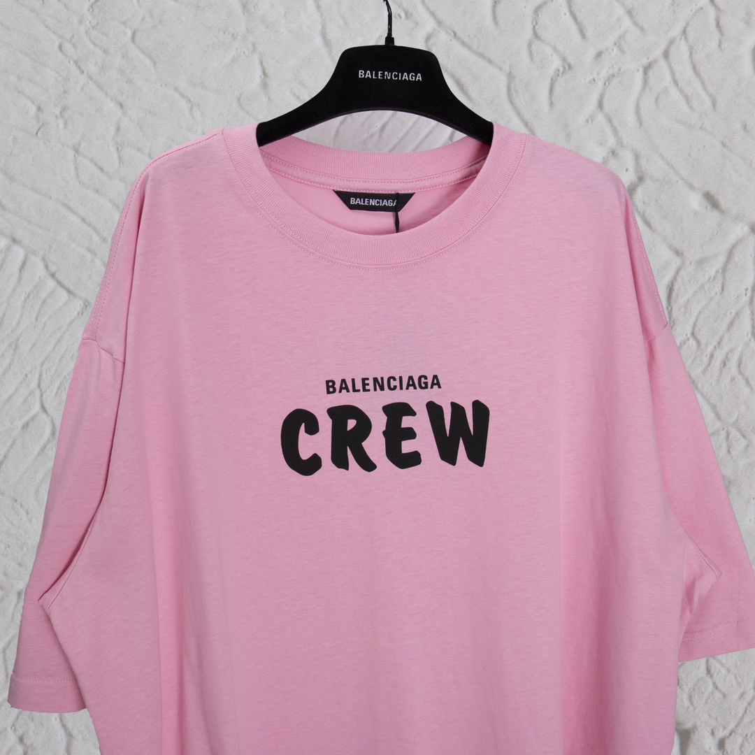 Balenciaga 巴黎世家 员工限定 短袖 T恤 圆领 夏季 粉色 A0 