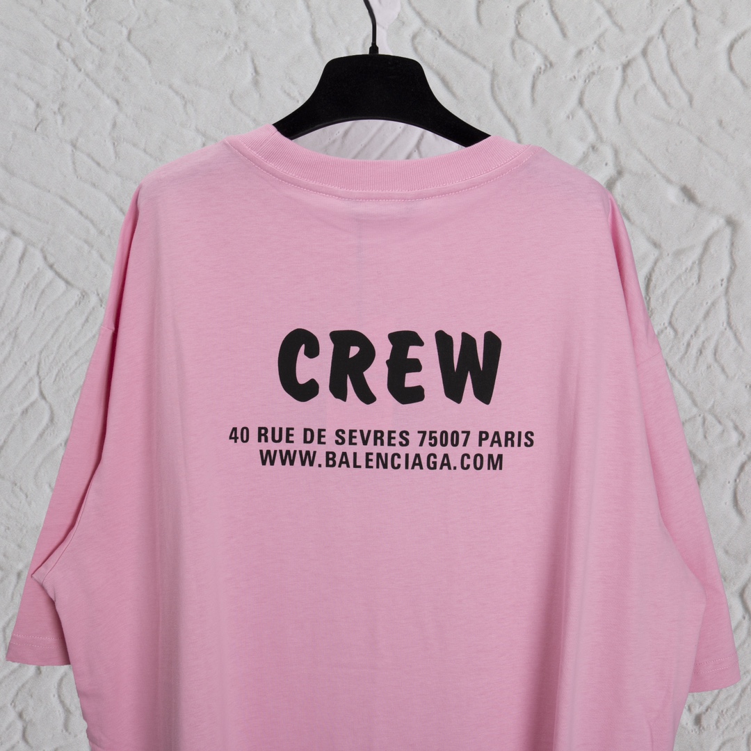 Balenciaga 巴黎世家 员工限定 短袖 T恤 圆领 夏季 粉色 A0 