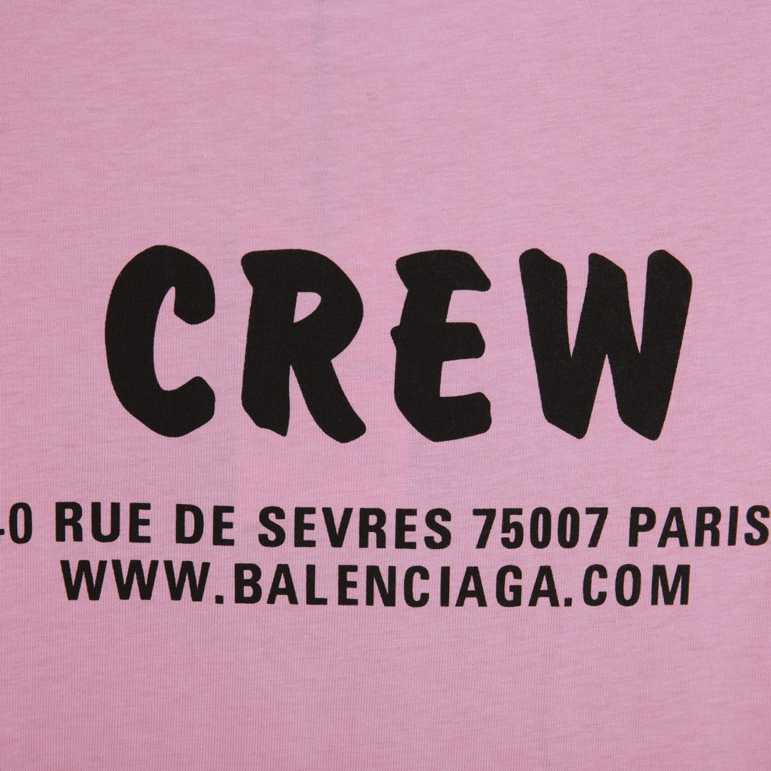 Balenciaga 巴黎世家 员工限定 短袖 T恤 圆领 夏季 粉色 A0 