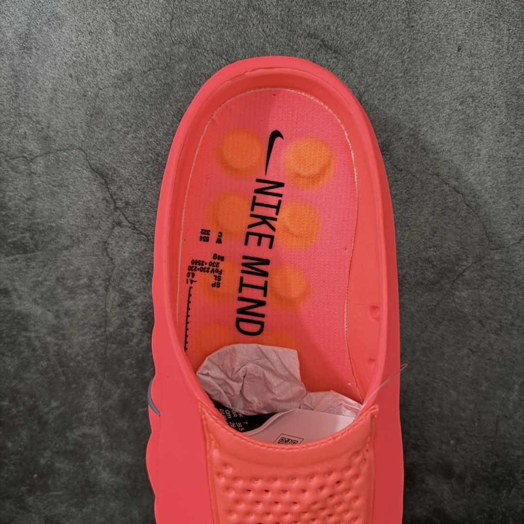 Nike Mind 001 按摩鞋 舒适柔软 包头 拖鞋男女同款  红色HQ4307-600