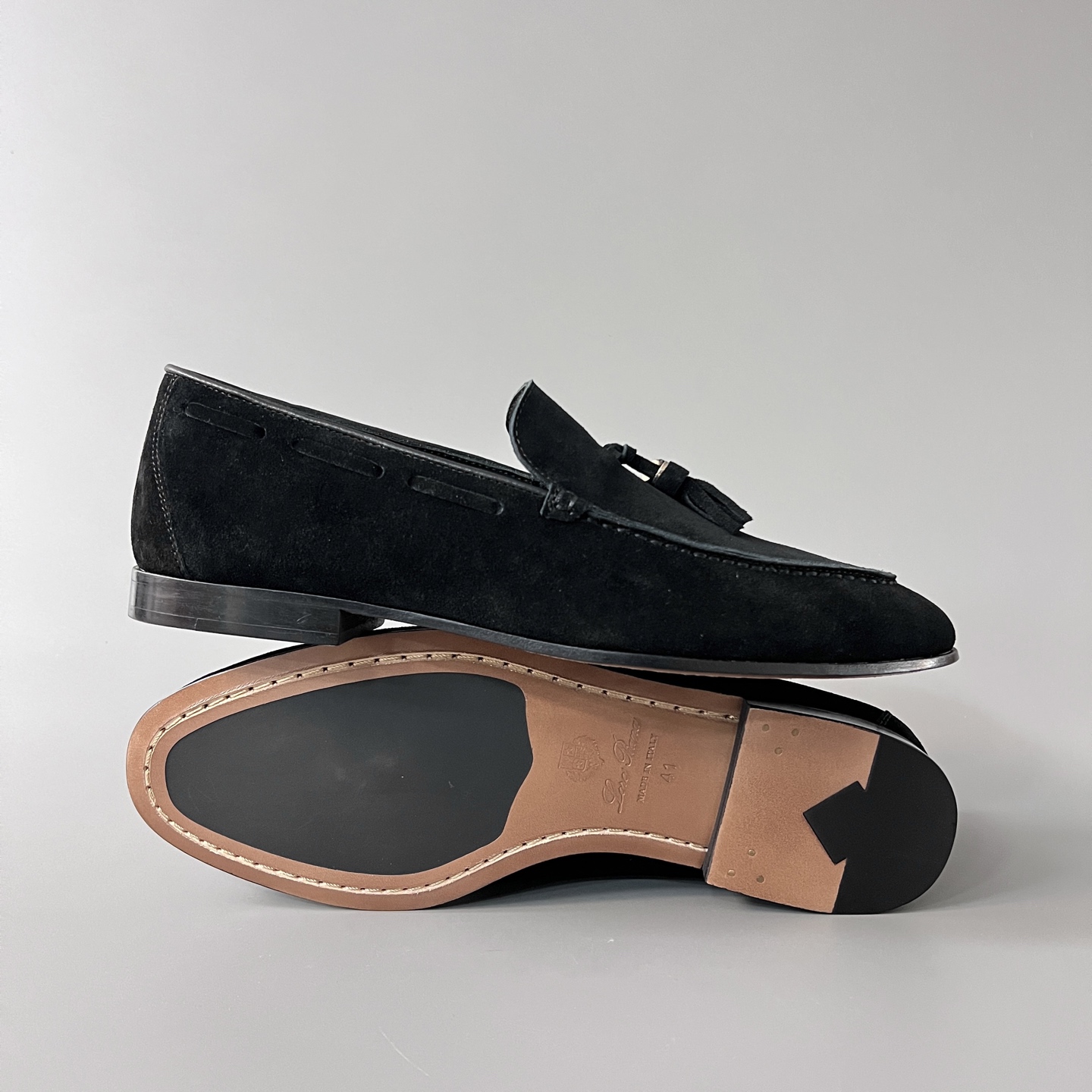 Loro Piana LP  Style Serge Walk Shoes | Italian Inspired Suede Loafers for Men 黑色
