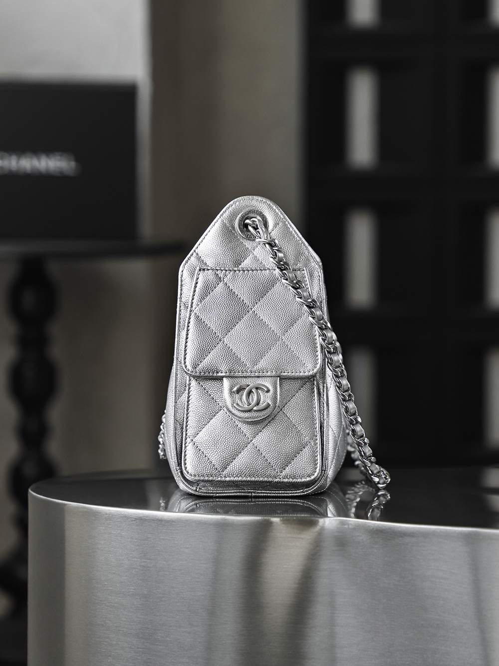 CHA 25bag 26C mini  High-End Replica Luxury Reps 嬉皮包单肩包  银色A5 AS5631-B22716-U5341