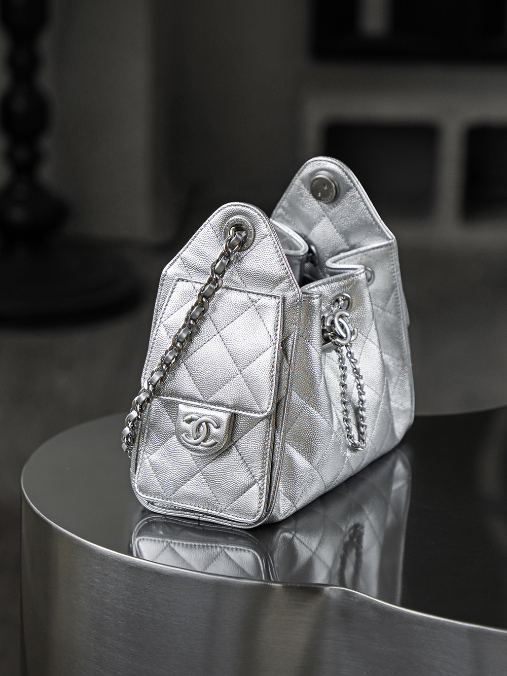 CHA 25bag 26C mini  High-End Replica Luxury Reps 嬉皮包单肩包  银色A5 AS5631-B22716-U5341