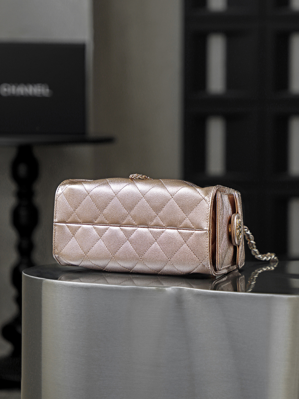 CHA 25bag 26C mini  High-End Replica Luxury Reps 嬉皮包单肩包  玫瑰金 AS5631-B22911-U5345