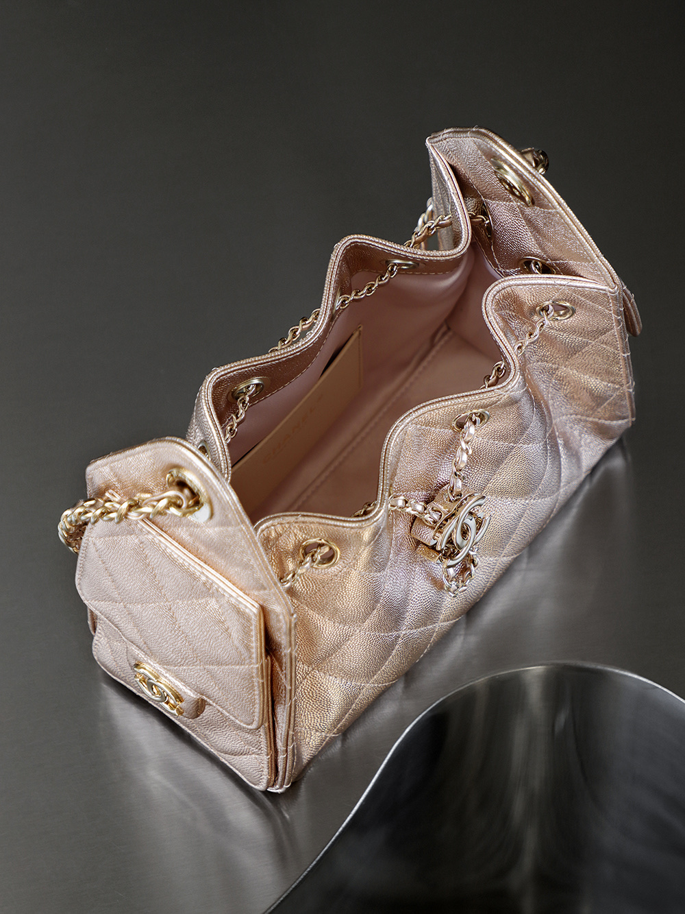 CHA 25bag 26C mini  High-End Replica Luxury Reps 嬉皮包单肩包  玫瑰金 AS5631-B22911-U5345