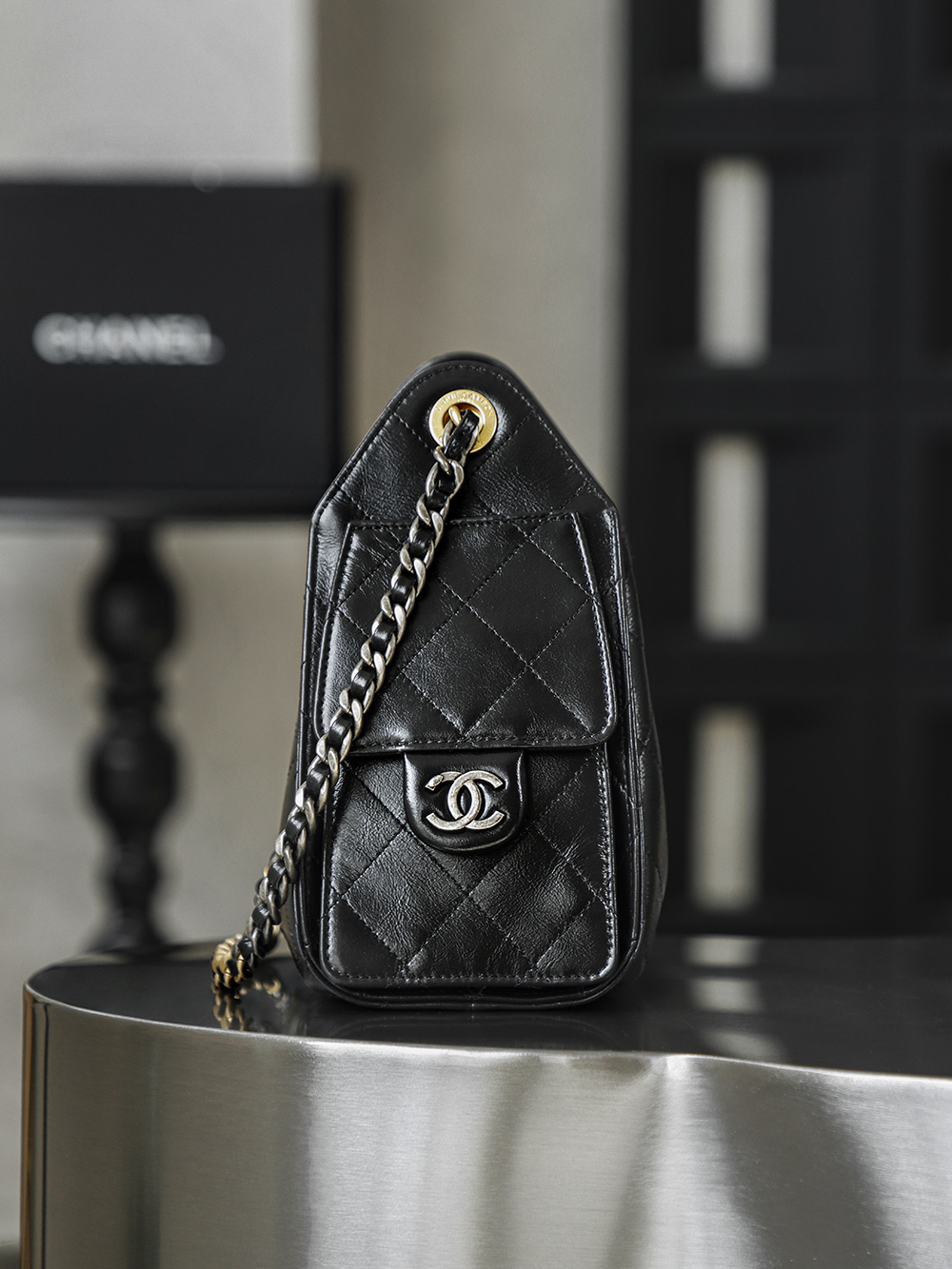 CHA 25bag 26C mini  High-End Replica Luxury Reps 嬉皮包单肩包 黑色 A5 AS5631-B21741-94305