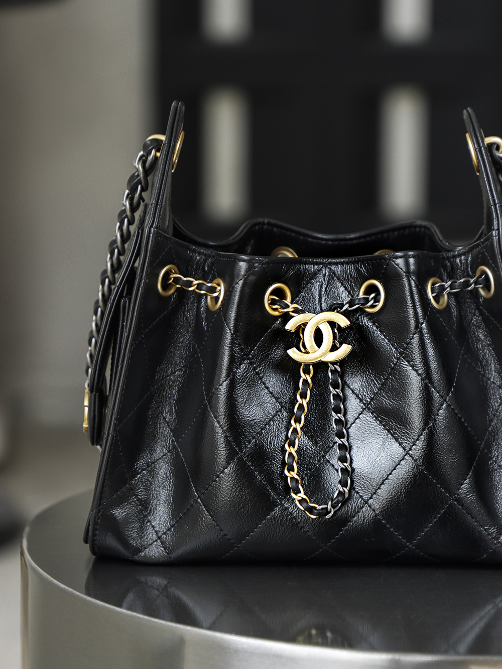 CHA 25bag 26C mini  High-End Replica Luxury Reps 嬉皮包单肩包 黑色 A5 AS5631-B21741-94305