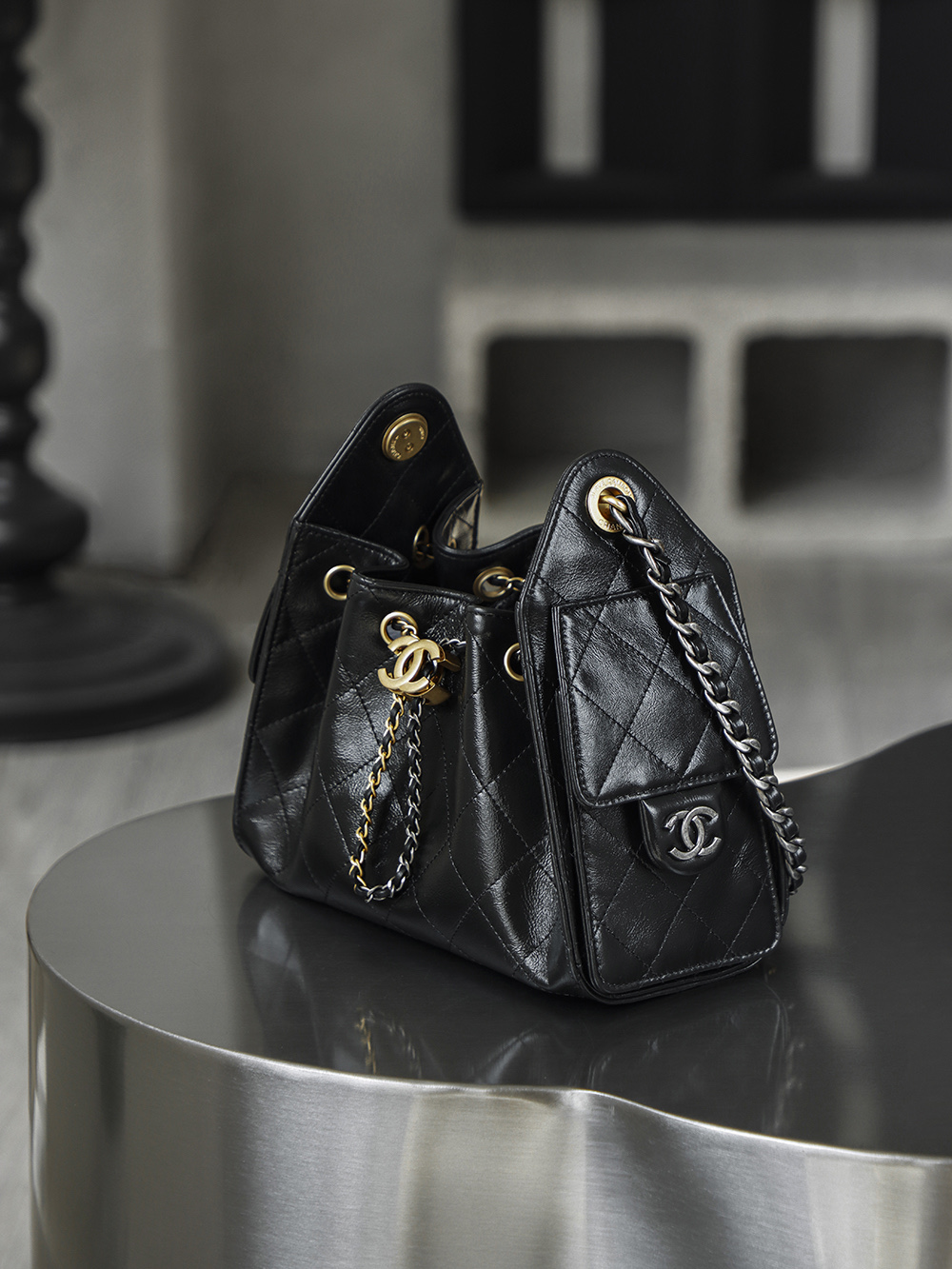 CHA 25bag 26C mini  High-End Replica Luxury Reps 嬉皮包单肩包 黑色 A5 AS5631-B21741-94305