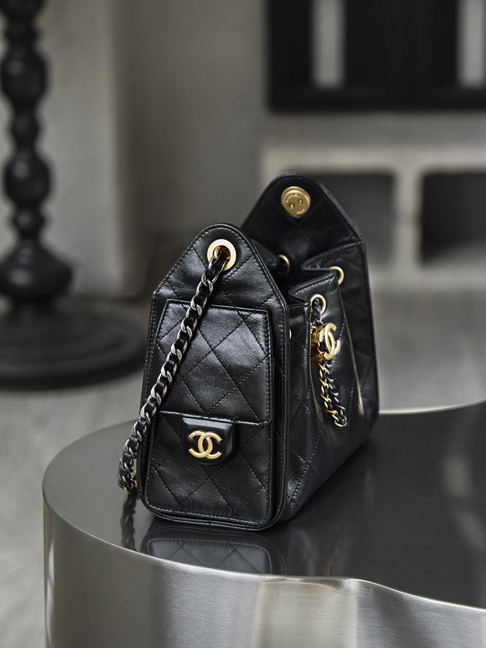 CHA 25bag 26C mini  High-End Replica Luxury Reps 嬉皮包单肩包 黑色 A5 AS5631-B21741-94305