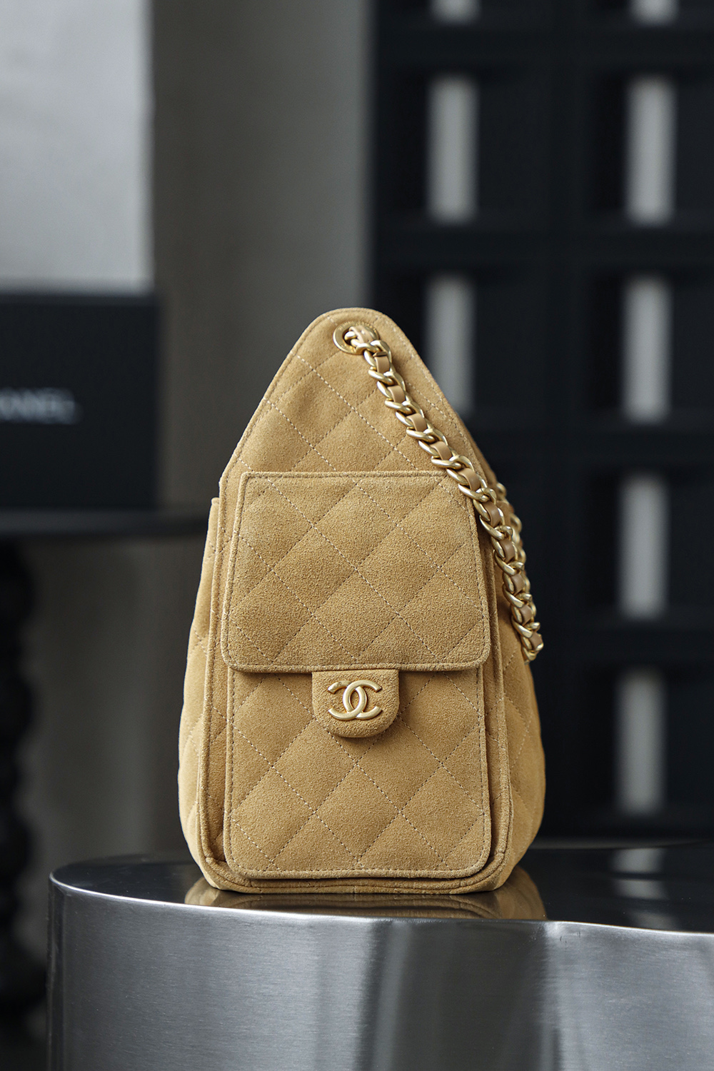 CHA 25bag 25C  Small High-End Replica Luxury Reps 嬉皮包单肩包 奶茶色 A5 AS5293-B18799-U5319