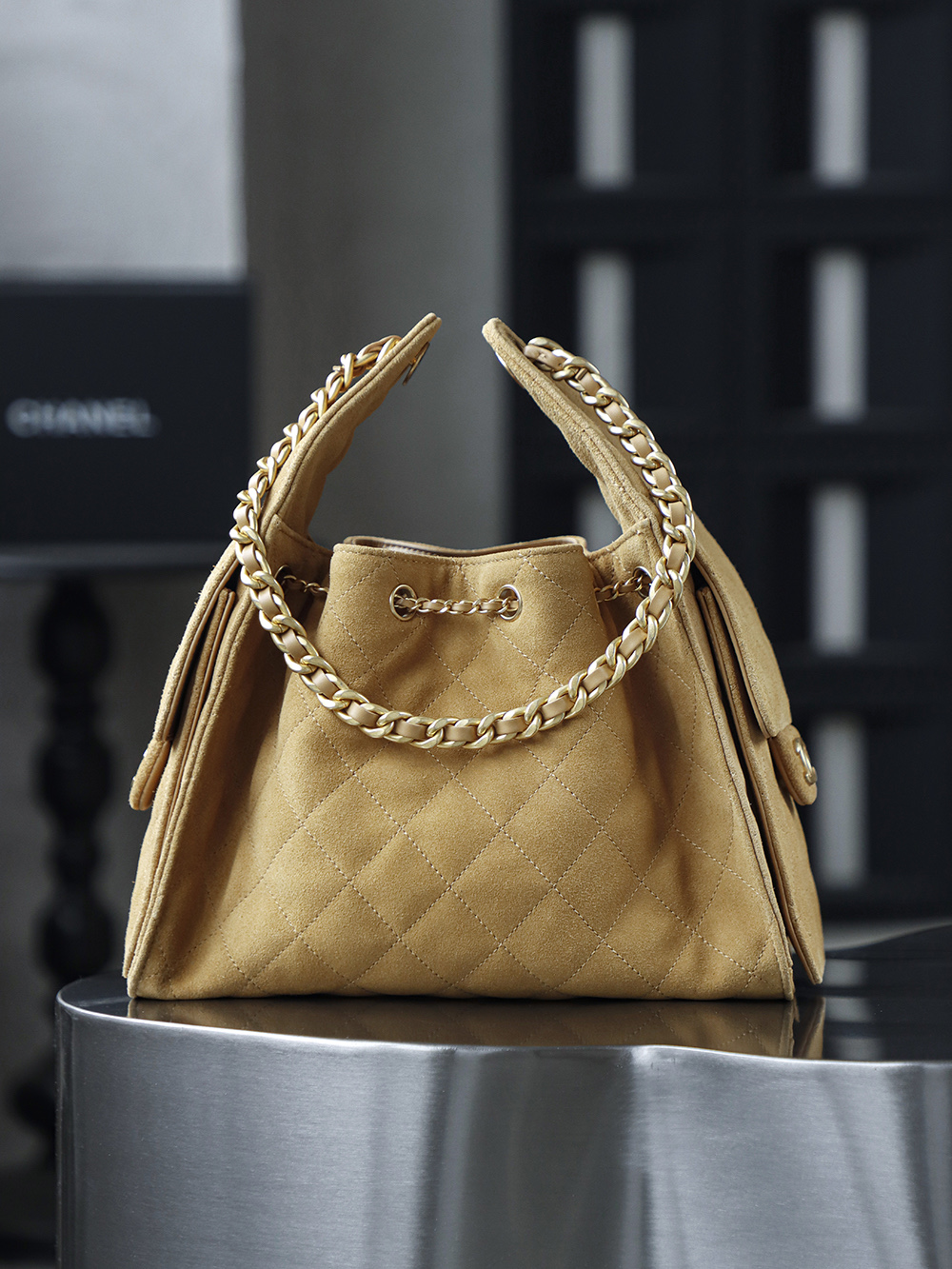 CHA 25bag 25C  Small High-End Replica Luxury Reps 嬉皮包单肩包 奶茶色 A5 AS5293-B18799-U5319