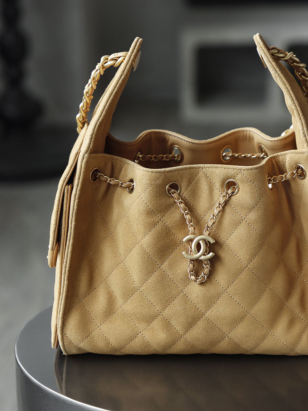 CHA 25bag 25C  Small High-End Replica Luxury Reps 嬉皮包单肩包 奶茶色 A5 AS5293-B18799-U5319