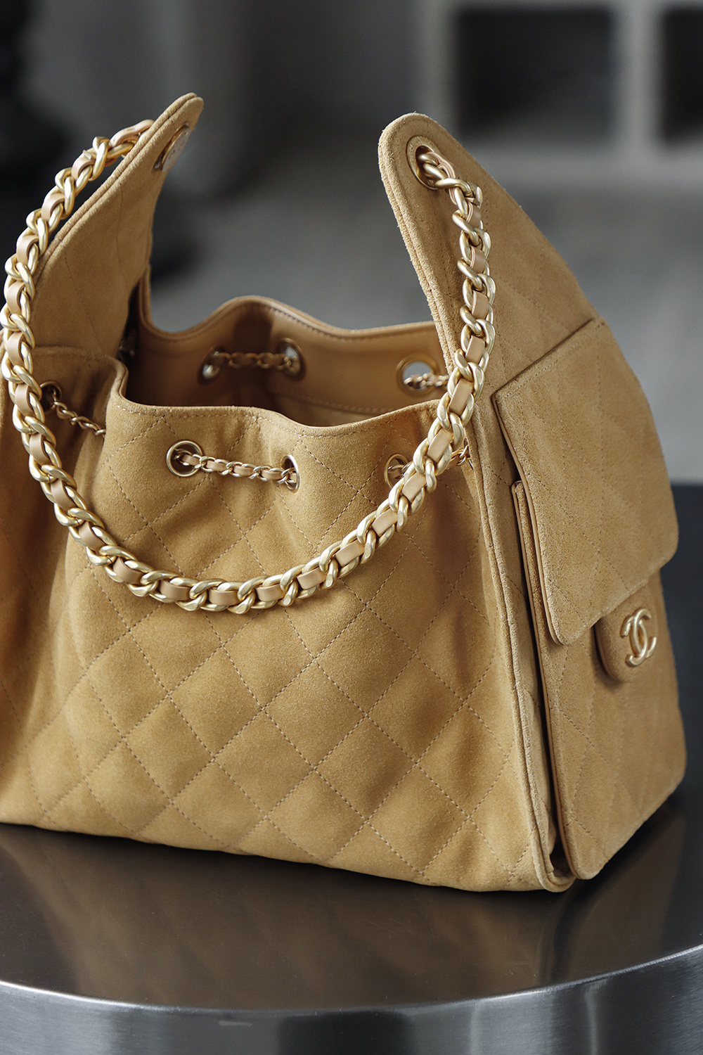 CHA 25bag 25C  Small High-End Replica Luxury Reps 嬉皮包单肩包 奶茶色 A5 AS5293-B18799-U5319