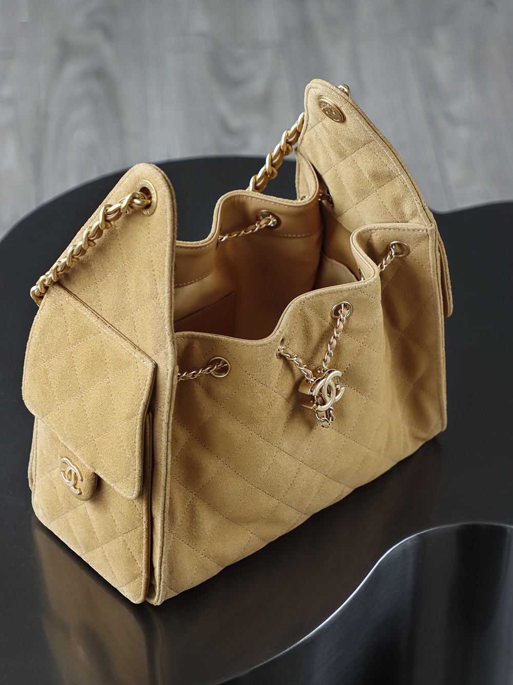 CHA 25bag 25C  Small High-End Replica Luxury Reps 嬉皮包单肩包 奶茶色 A5 AS5293-B18799-U5319