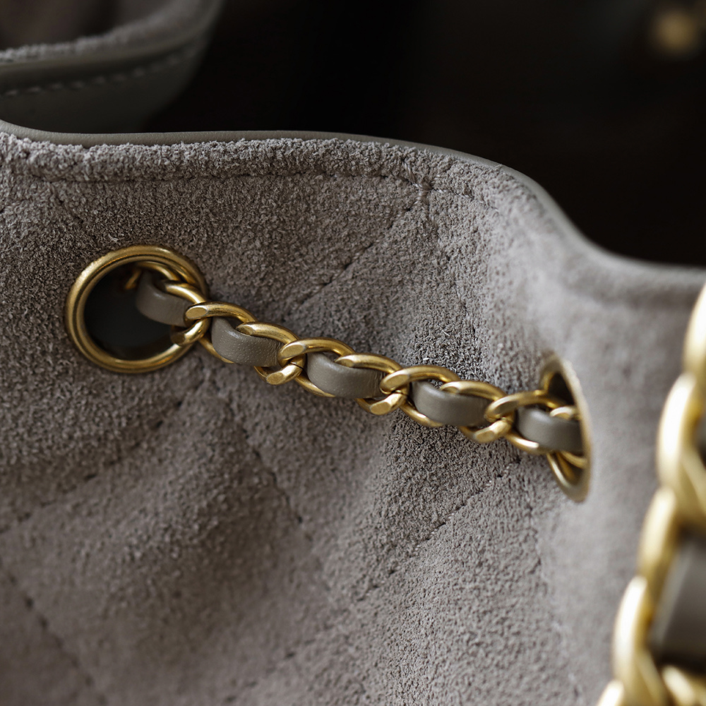 CHA 25bag 25C  Small High-End Replica Luxury Reps 嬉皮包单肩包 深灰色 A5 AS5293-B18799-NACAA