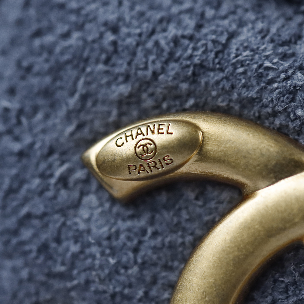 CHA 25bag 25C  Small High-End Replica Luxury Reps 嬉皮包单肩包 麂皮 蓝色 A5 AS5293