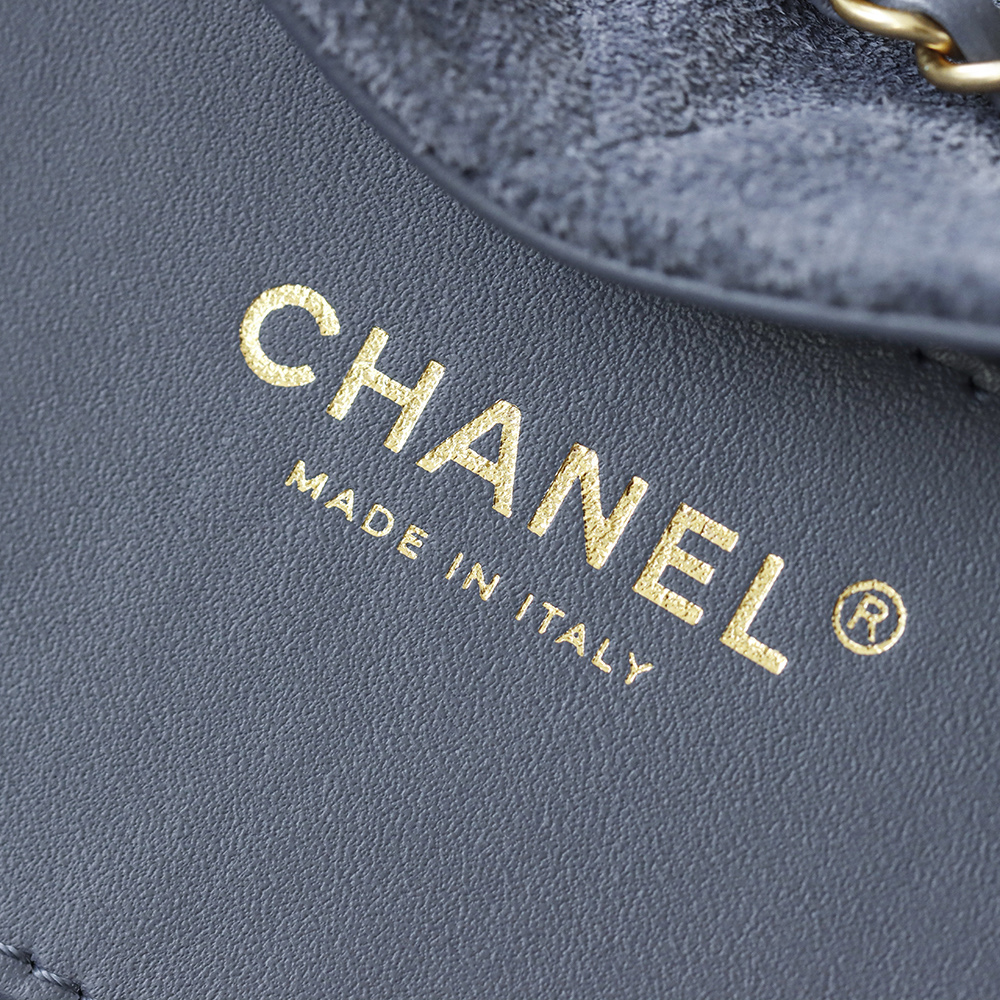 CHA 25bag 25C  Small High-End Replica Luxury Reps 嬉皮包单肩包 麂皮 蓝色 A5 AS5293