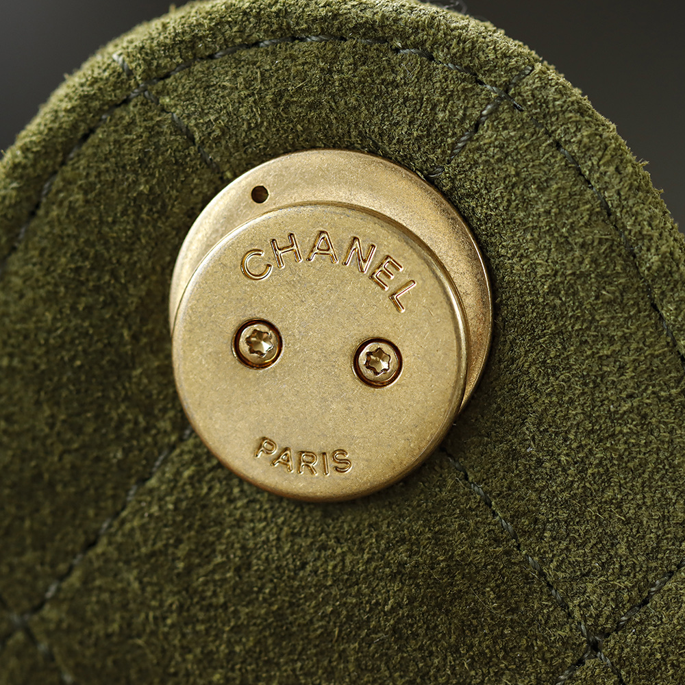 CHA 25bag 25K  Small High-End Replica Luxury Reps 嬉皮包单肩包 麂皮 A5绿色 AS5293-B18799-U3951