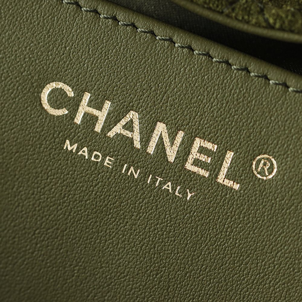 CHA 25bag 25K  Small High-End Replica Luxury Reps 嬉皮包单肩包 麂皮 A5绿色 AS5293-B18799-U3951