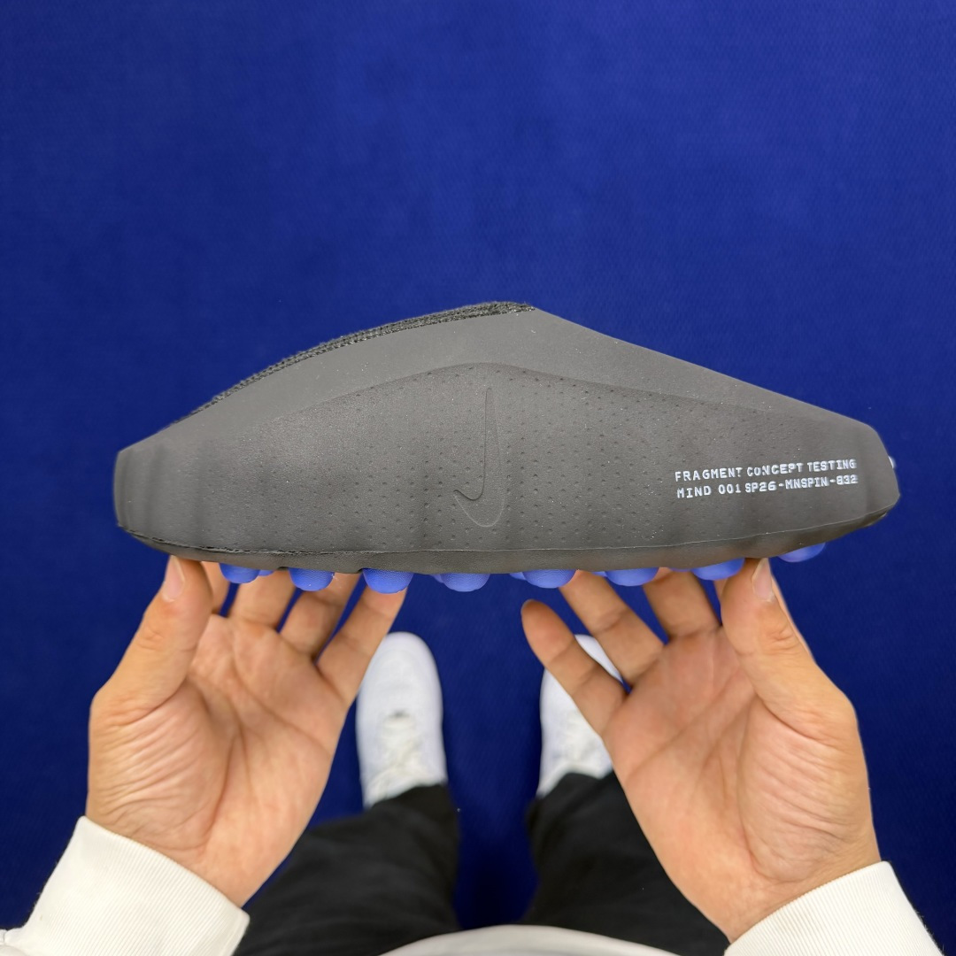 Fragment Design Nike Mind 001 按摩鞋 舒适柔软 包头 拖鞋男女同款 黑藍 IQ8502-001