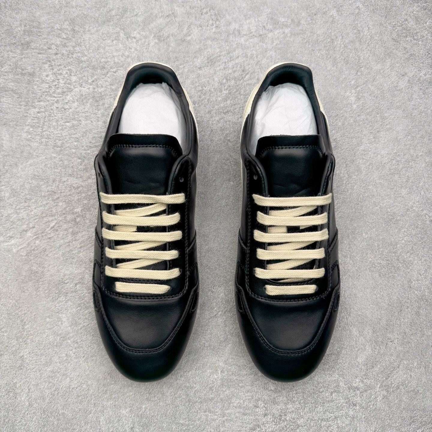 RICK OWENS/RO RUNNER  RO  低筒  板鞋 休闲鞋 波鞋 男鞋  平底 牛皮 黑色 RU02E1889LCO-911