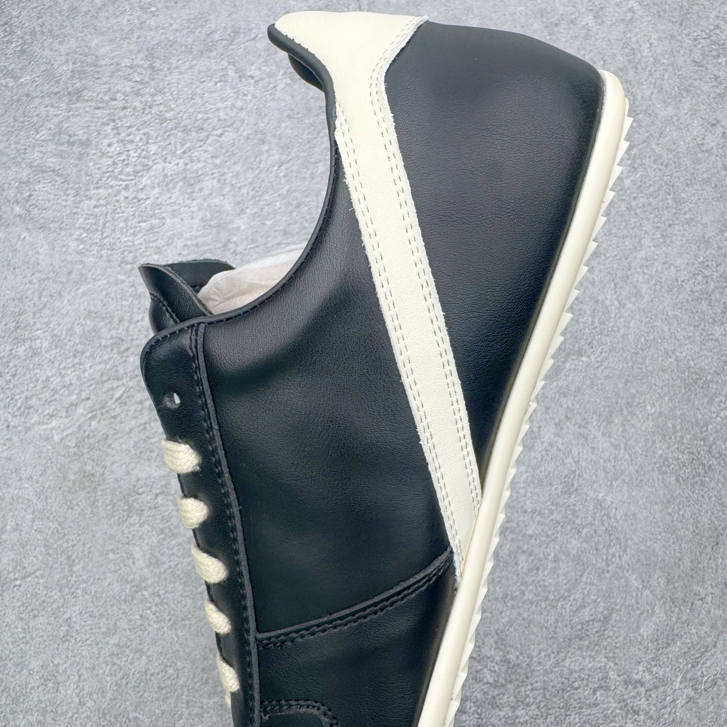 RICK OWENS/RO RUNNER  RO  低筒  板鞋 休闲鞋 波鞋 男鞋  平底 牛皮 黑色 RU02E1889LCO-911