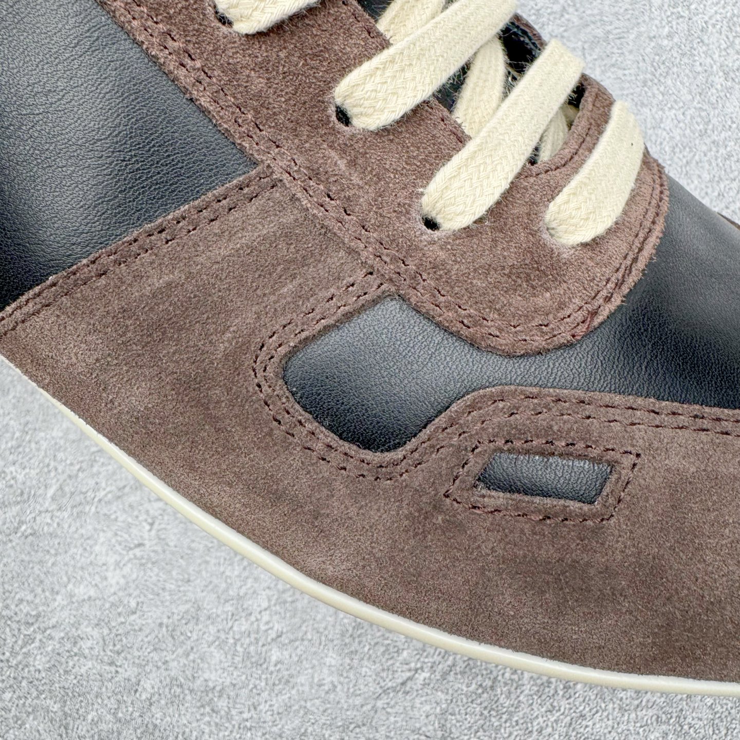 RICK OWENS/RO RUNNER  RO  低筒  板鞋 休闲鞋 波鞋 男鞋  平底 麂皮 棕色 RU02E1889LVOOCO-78911