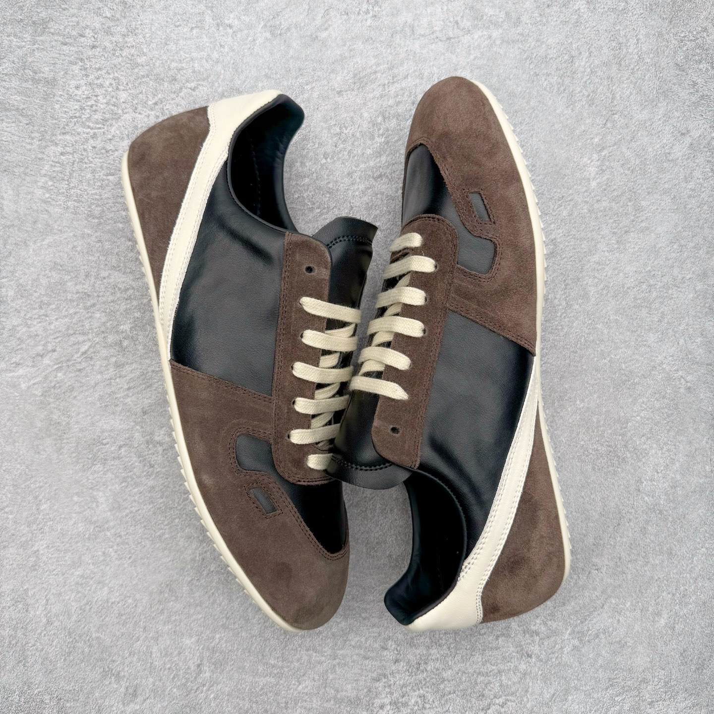 RICK OWENS/RO RUNNER  RO  低筒  板鞋 休闲鞋 波鞋 男鞋  平底 麂皮 棕色 RU02E1889LVOOCO-78911