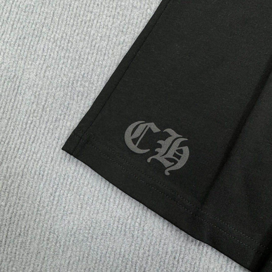 Chrome Hearts CH 克罗心 经典卷轴  背后字体  印花圆领短袖 T恤 白色 黑色 A5  
