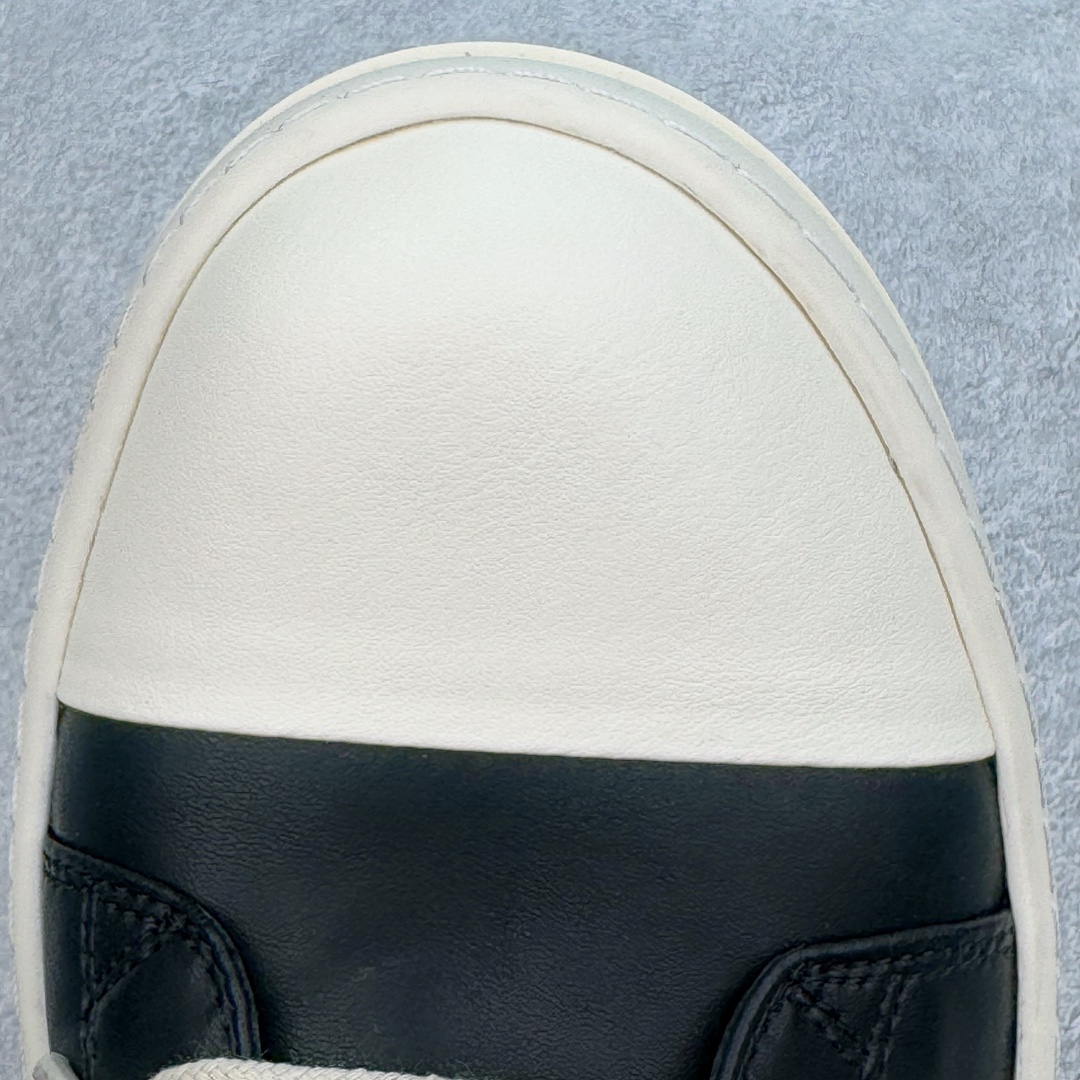 RICK OWENS RO 圆头 高筒  板鞋 休闲鞋 波鞋 男鞋   厚底 真皮拉链 黑白RU01E5859LCO-911