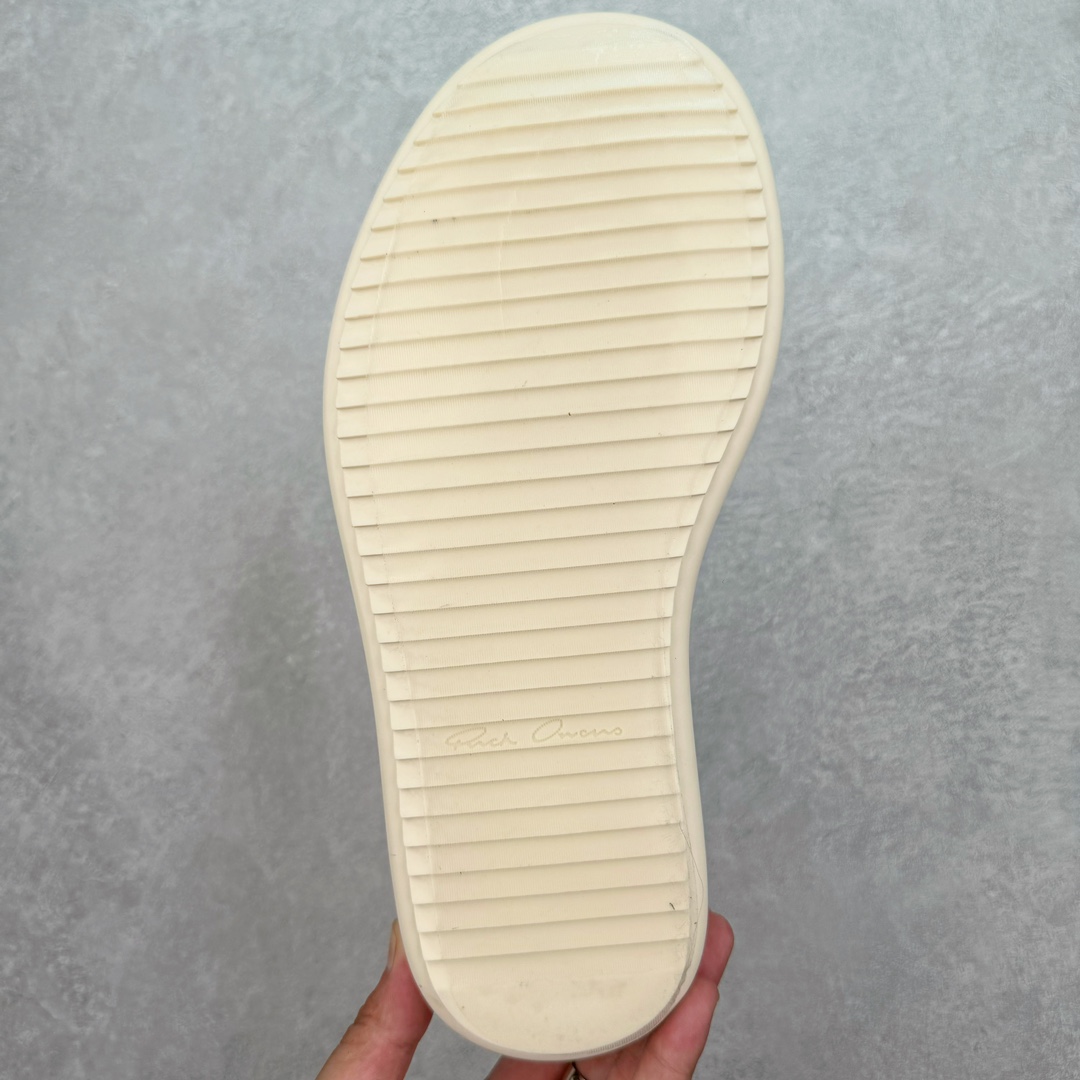 RICK OWENS RO 圆头 高筒  板鞋 休闲鞋 波鞋 男鞋   厚底 真皮拉链 黑白RU01E5859LCO-911