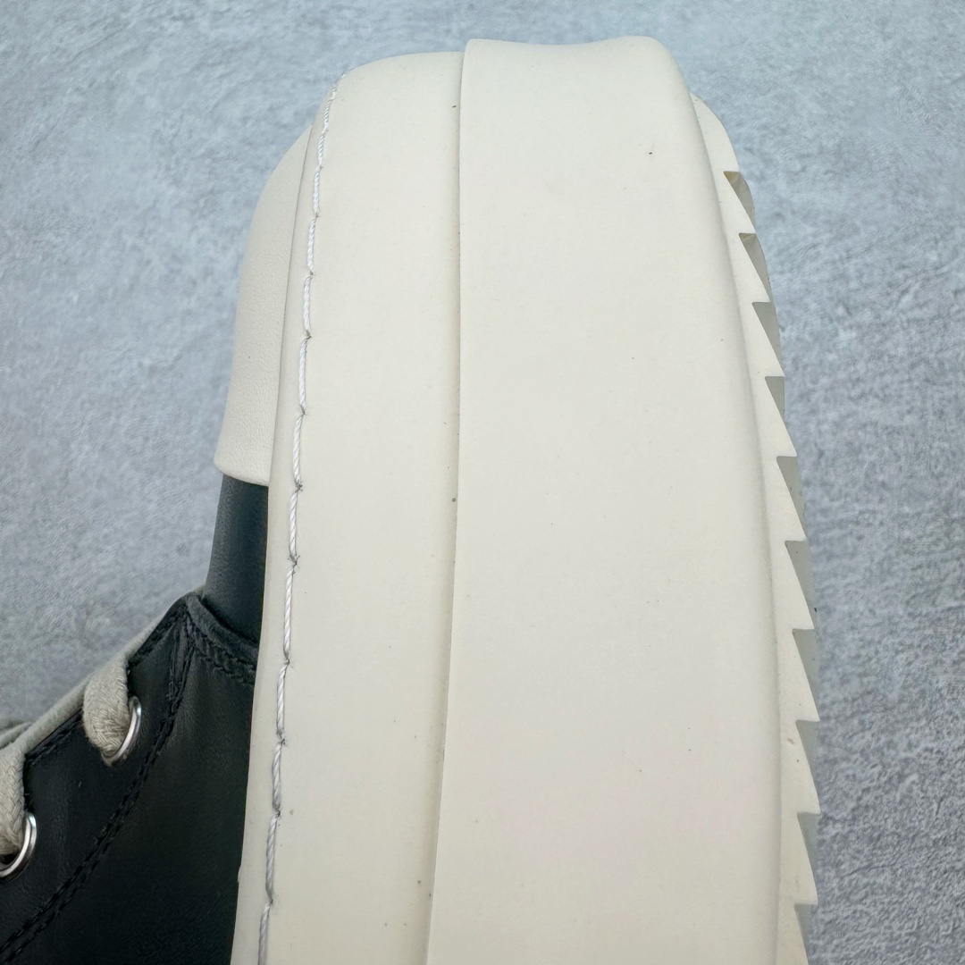 RICK OWENS RO 圆头 高筒  板鞋 休闲鞋 波鞋 男鞋   厚底 真皮拉链 黑白RU01E5859LCO-911